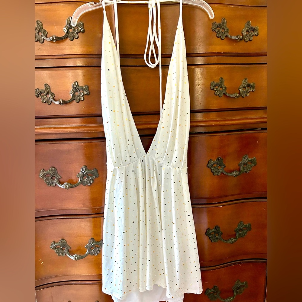 Lucy in the Sky White with Gold Sparkle Dress🌟